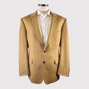 Ragan Burns Mens Blazer Mustard Two Button Cashmere Sports Coat Suit Jacket 44L